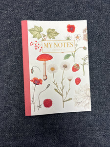 Danish Red Floral Notebook