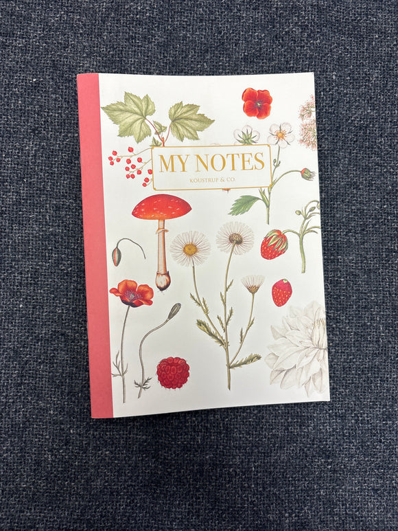 Danish Red Floral Notebook