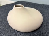 Low ceramic vase- beige