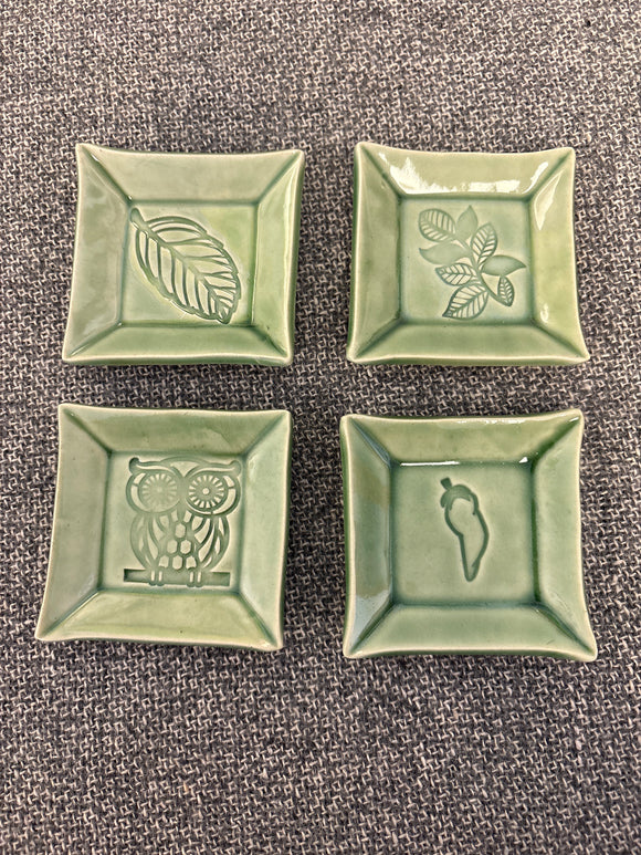 Earthly Matters Green Square Ceramic Dish