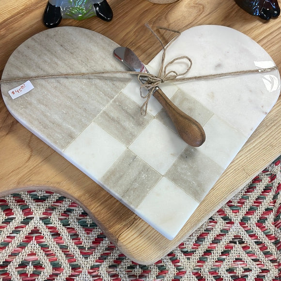 Stone Heart Cheeseboard Set