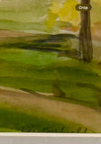 Watercolor of meadow with trees (1)