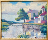 Vintage Oil, City Near a River