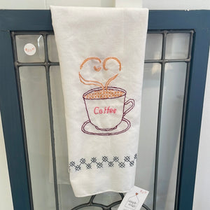 Hand Stitched Coffee Kitchen Towel