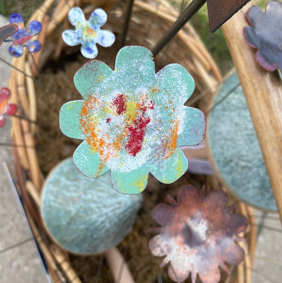 Copper Enamel Flowers