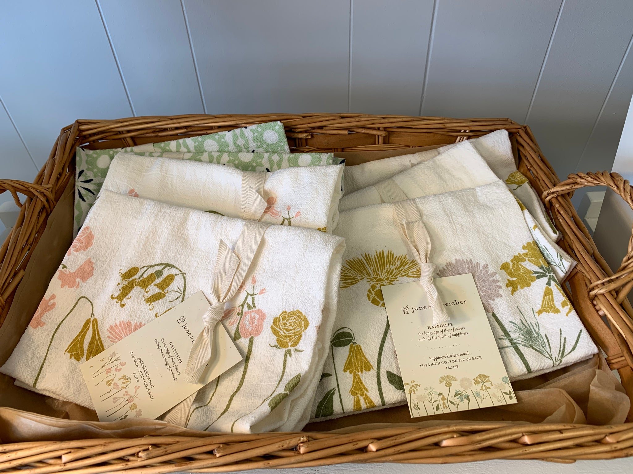 Mint Chicory Flour Sack Kitchen Tea Towel