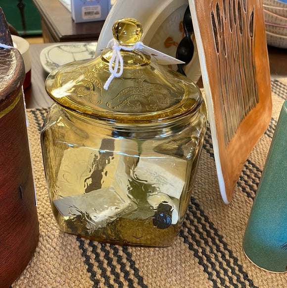 Vintage Depression Glass Cookie Jar